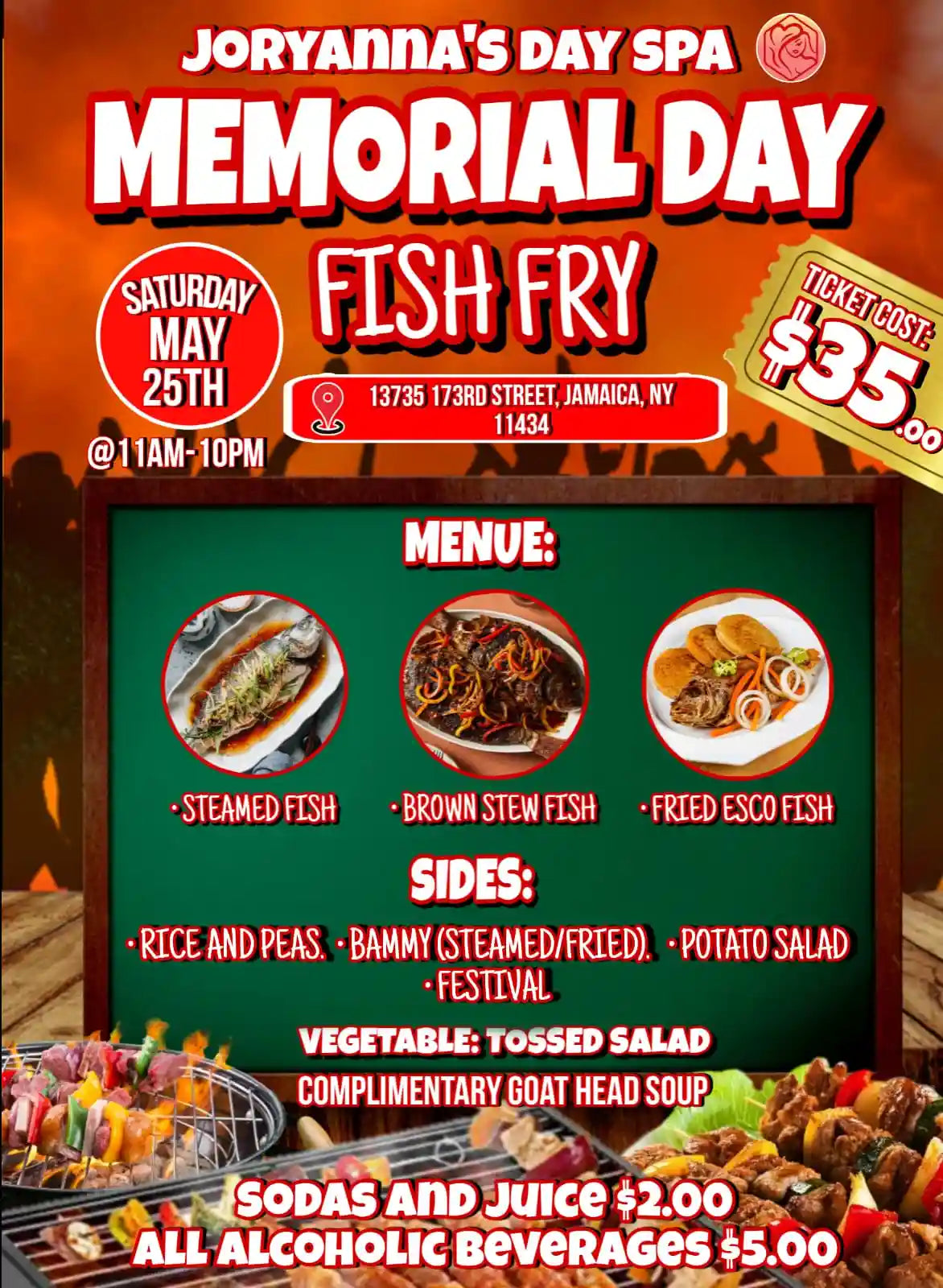 Custom fish fry poster with vibrant colors and event details