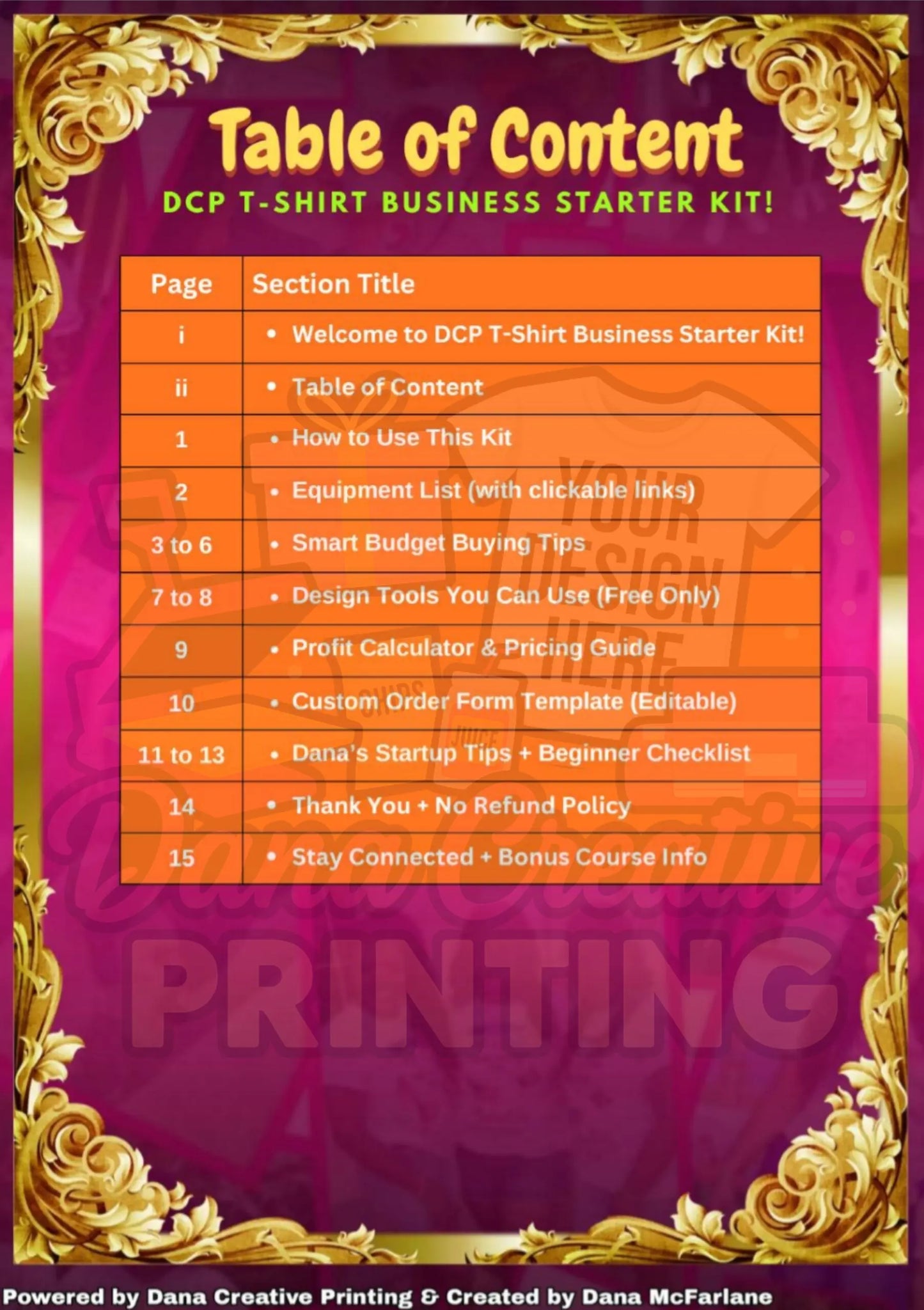 DCP Business Starter Kit – T-Shirt Printing Beginner Bundle for Kids, Teens & Young Entrepreneurs - | digital ebook by Dana Creative Hub