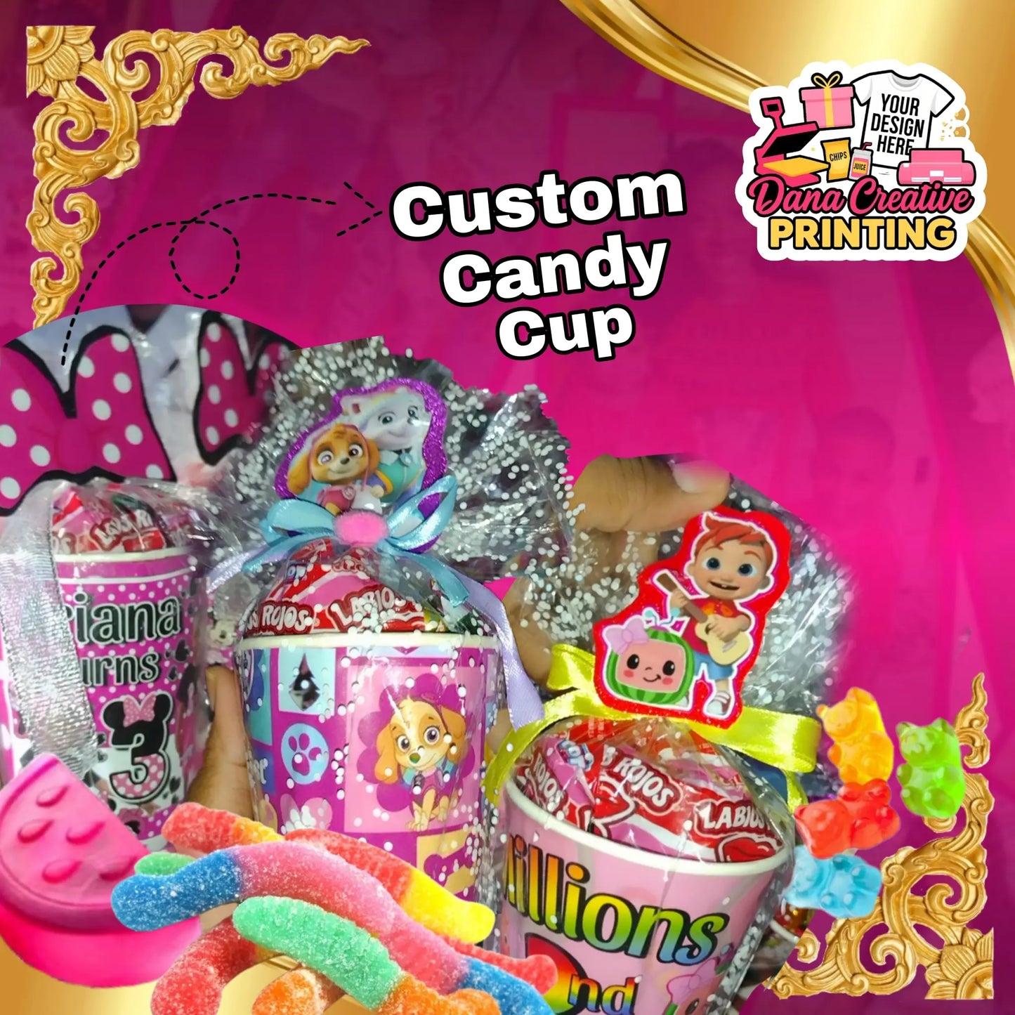 Custom Candy Cup - 2 Candy Cup | party favor by Dana Creative Hub