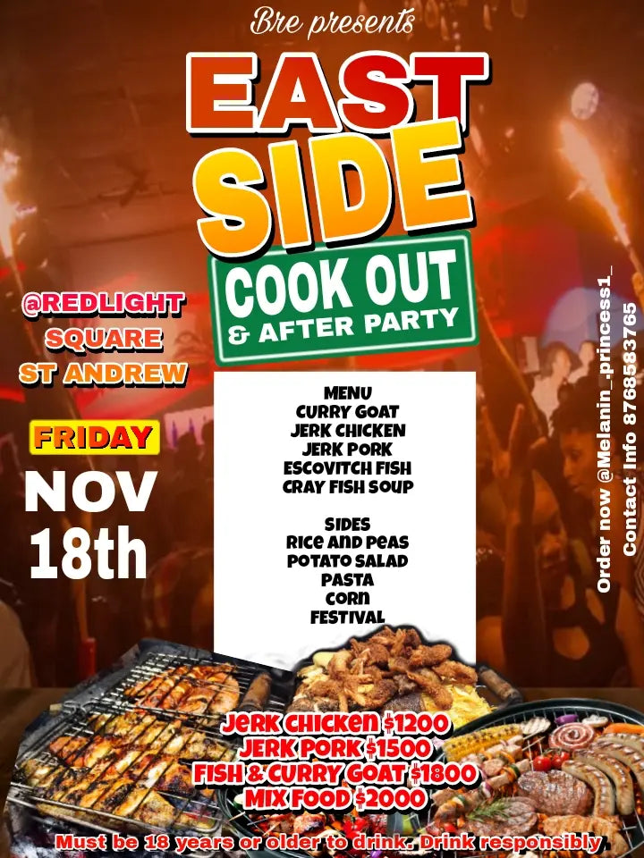 Custom cookout poster with vibrant colors and event details