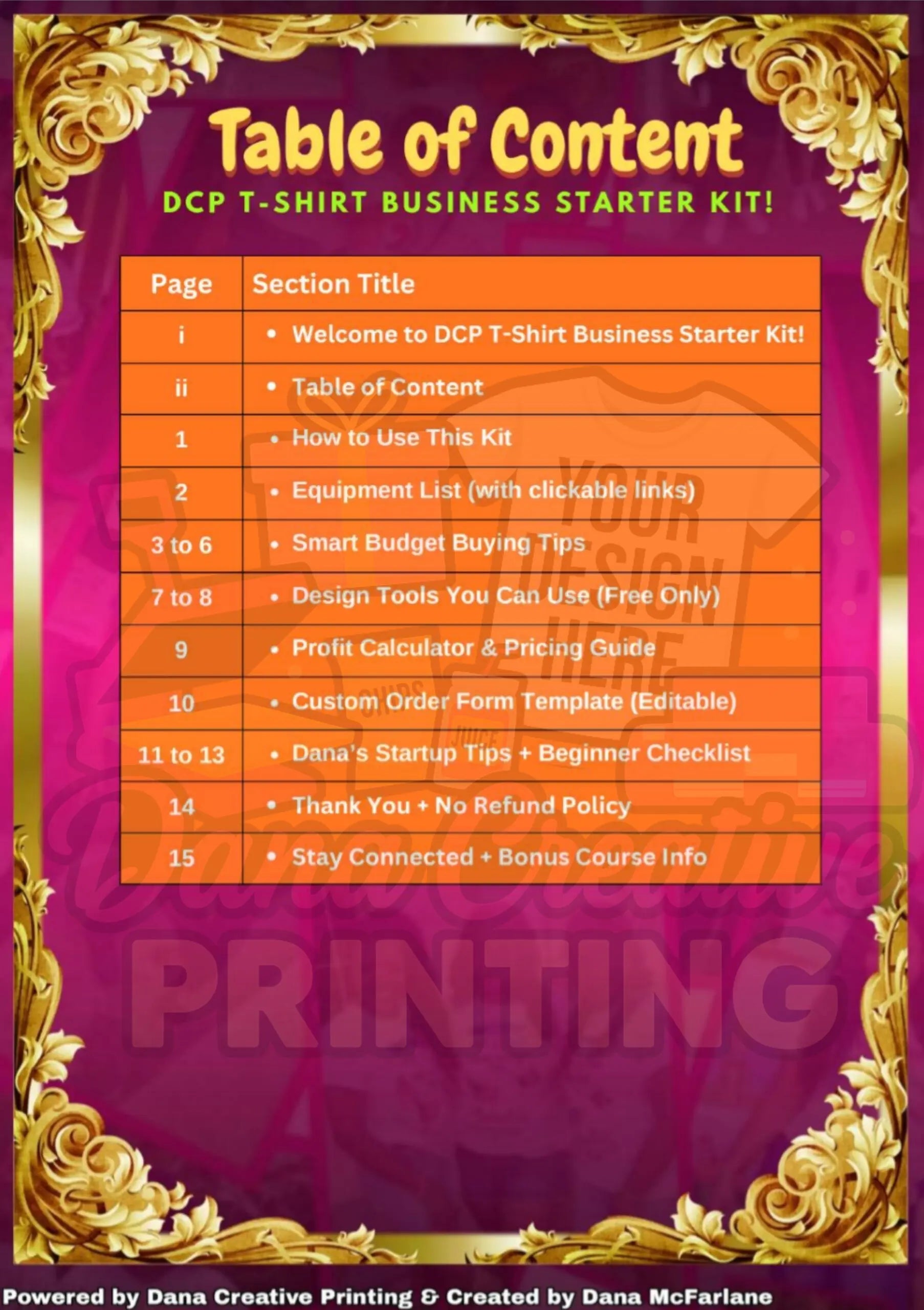 DCP Business Starter Kit – T-Shirt Printing Beginner Bundle for Kids, Teens & Young Entrepreneurs - | digital ebook by Dana Creative Hub