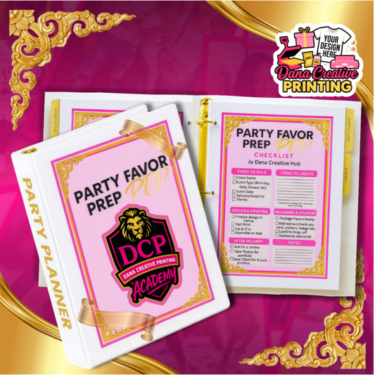 Party Favor Prep Pep Checklist – printable favor business planning sheet for custom orders