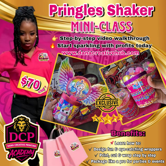 Pringles shaker party favor mini-course – DIY tutorial for custom chip can wrappers and packaging