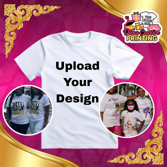 Custom Adult Thick Shirt (Cotton) – Personalized Design Tee for Men, Women & Teens | Add Your Text or Image - White | personalized t-shirt by Dana Creative Hub