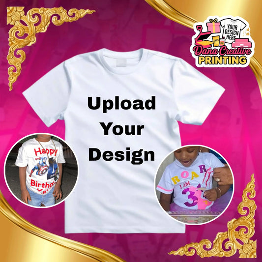 Custom Kids Thick Shirt (Cotton) – Personalized Design Tee for Kids | Add Your Text or Image - White | personalized t-shirt by Dana Creative Hub